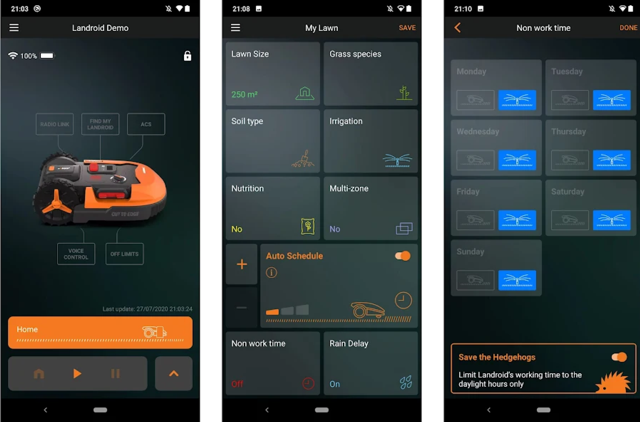 3 Screenshots aus der Worx App
